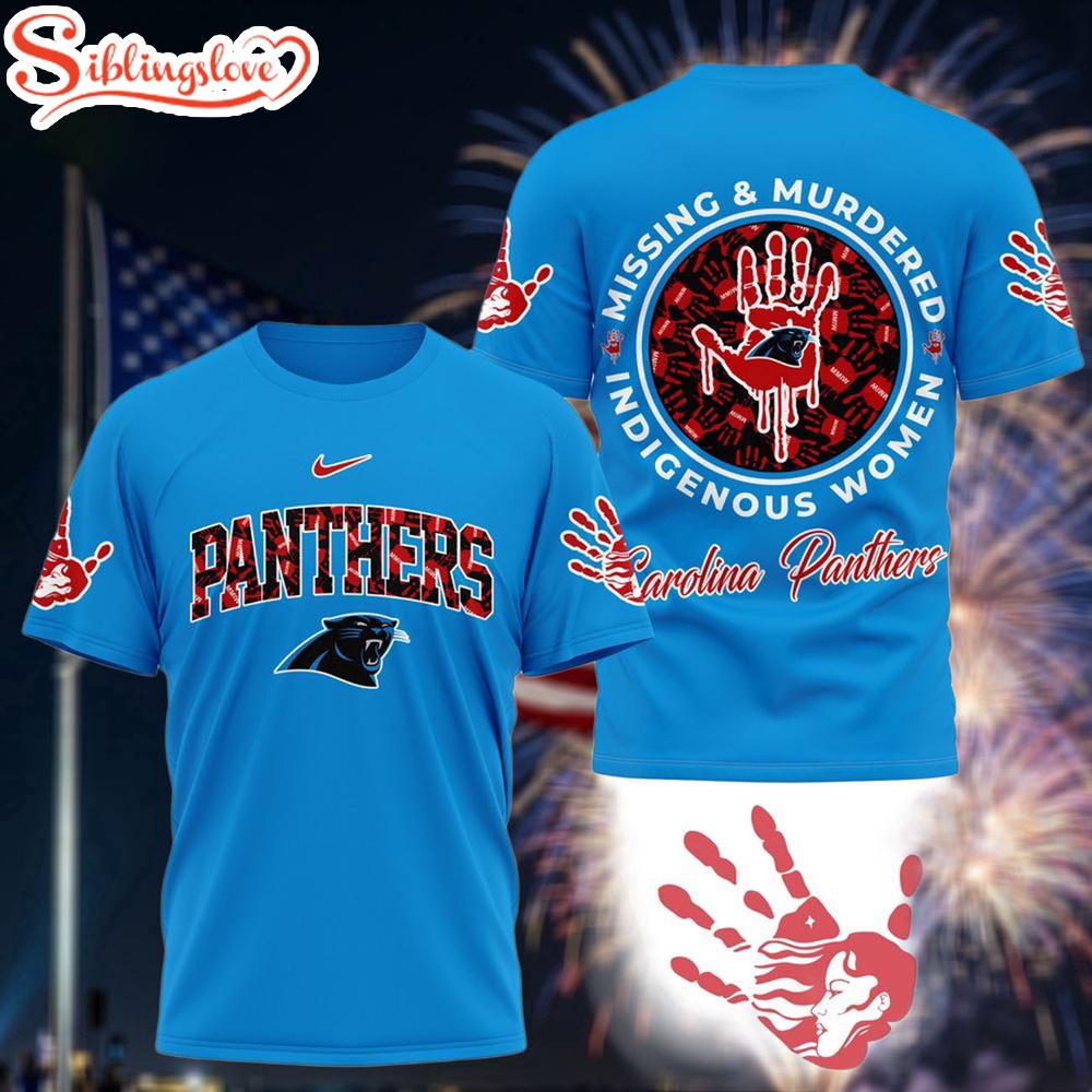 Carolina Panthers Missing & Murdered Indigenous Women Awareness 3D T-Shirt 1 Carolina Panthers Missing & Murdered Indigenous Women Awareness 3D T-Shirt