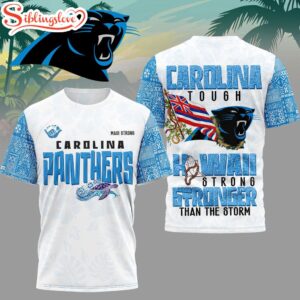 Carolina Panthers NFL Hawaii Strong 3D T-Shirt