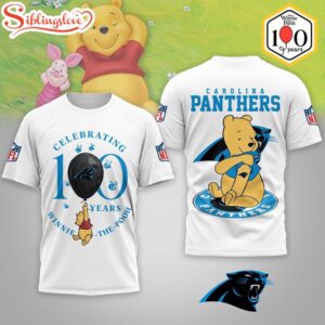 Carolina Panthers NFL Winnie The Pooh 100th Anniversary 3D Shirt For Fans