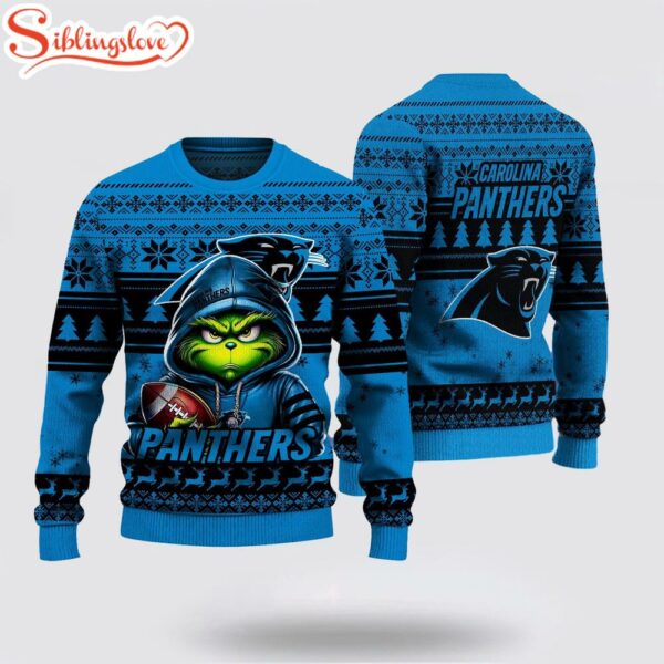 Carolina Panthers The Grinch Ugly Christmas Sweater