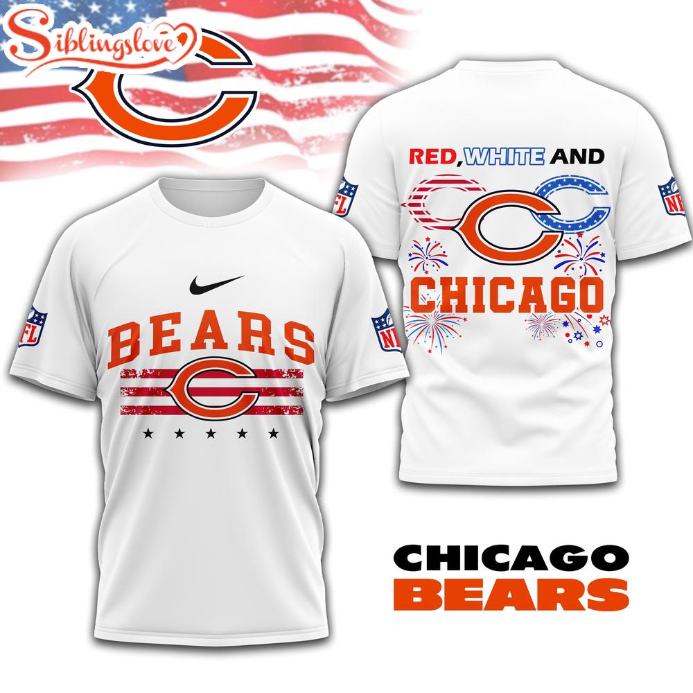 Chicago Bears 4th Of July 3D T-Shirt For Fans 1 Chicago Bears 4th Of July 3D T-Shirt For Fans