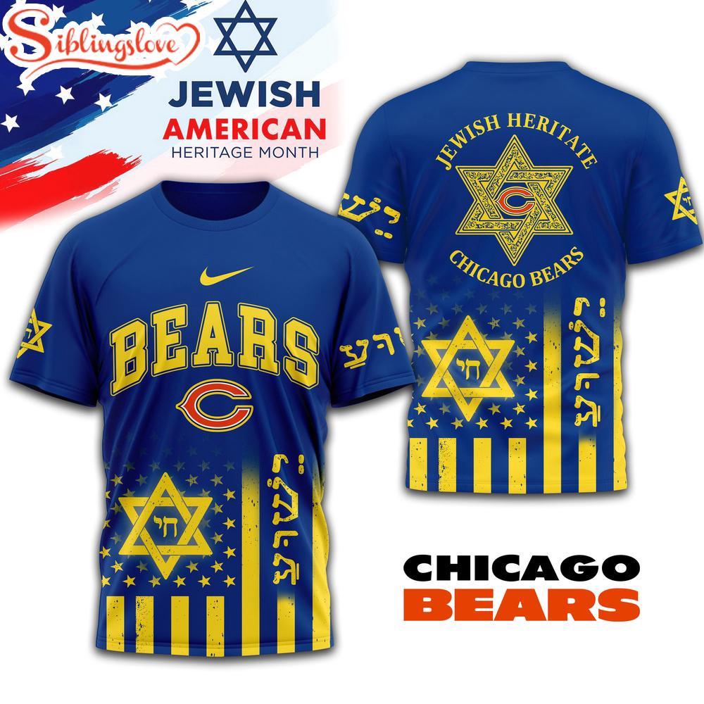 Chicago Bears Jewish Heritage 3D T-Shirt For Fans 1 Chicago Bears Jewish Heritage 3D T-Shirt For Fans