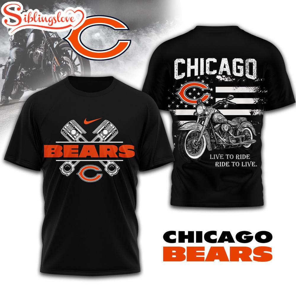 Chicago Bears NFL Biker 3D T-Shirt 1 Chicago Bears NFL Biker 3D T-Shirt