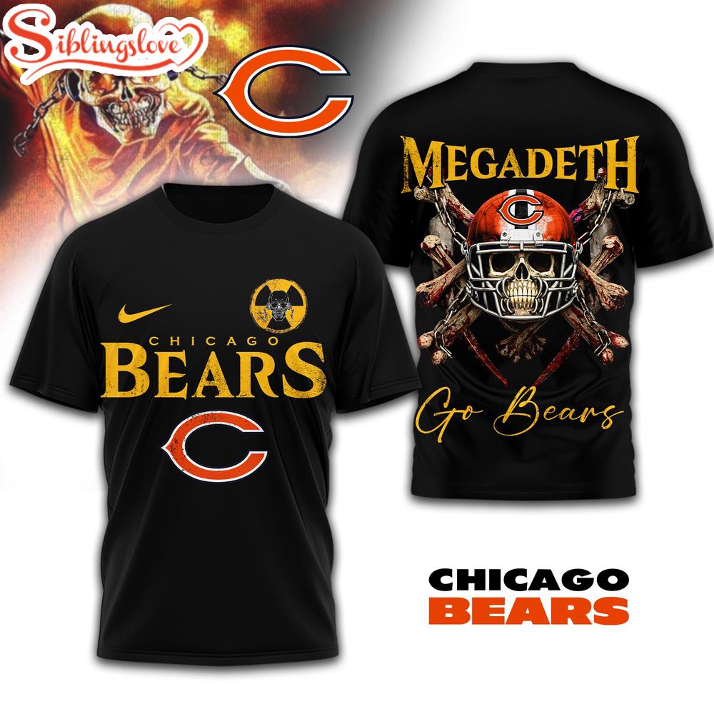 Chicago Bears NFL Megadeth 3D T-Shirt 1 Chicago Bears NFL Megadeth 3D T-Shirt