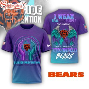 Chicago Bears NFL National Suicide Prevention Month 3D T-Shirt