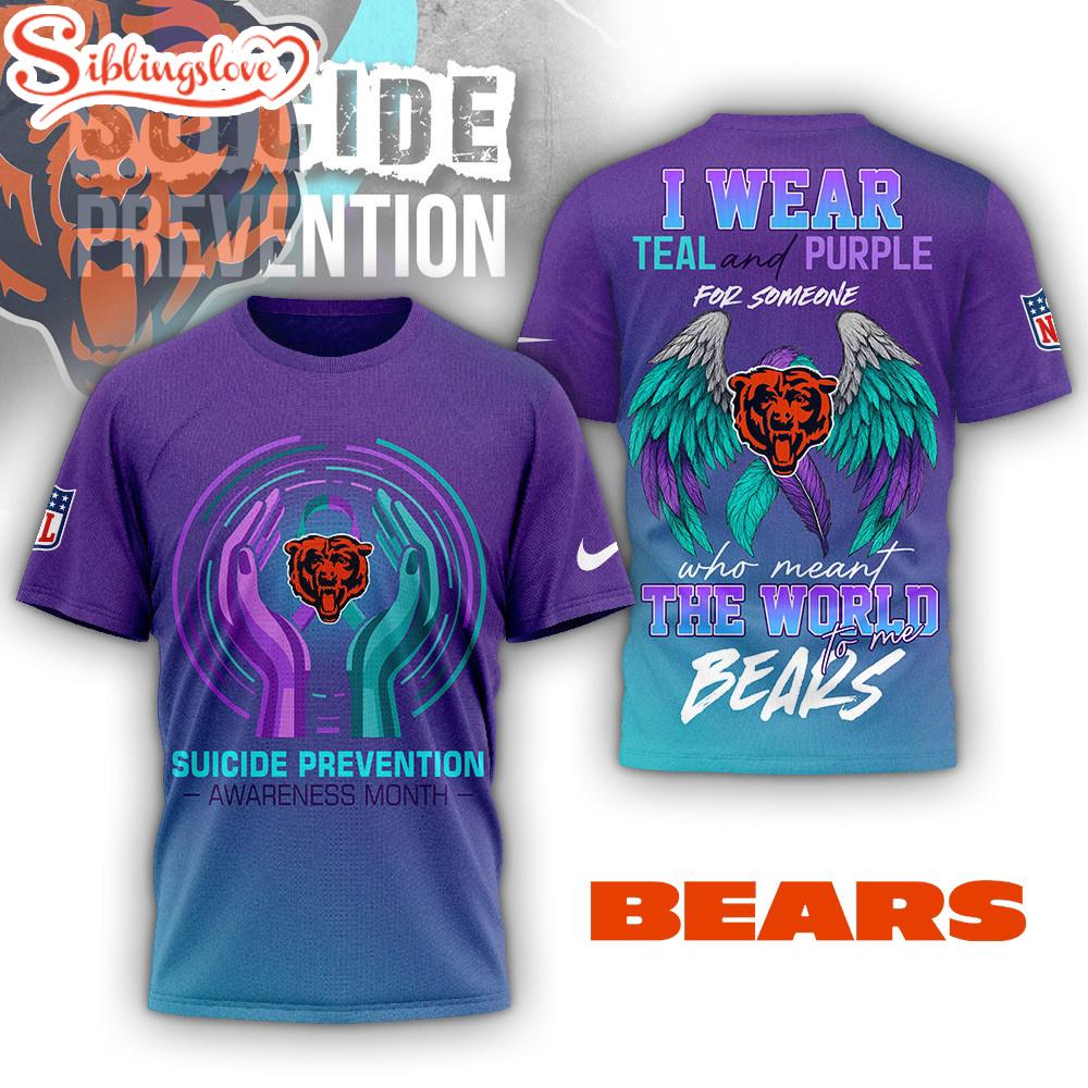 Chicago Bears NFL National Suicide Prevention Month 3D T-Shirt 1 Chicago Bears NFL National Suicide Prevention Month 3D T-Shirt
