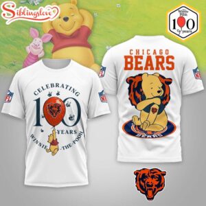 Chicago Bears NFL Winnie The Pooh 100th Anniversary 3D Shirt For Fans