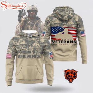 Chicago Bears We Salute Our Veteran Thank You For Your Service 3D Shirt