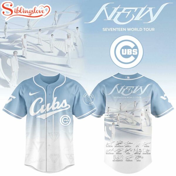 Chicago Cubs MLB x Seventeen NEW World Tour Baseball Jersey Shirt