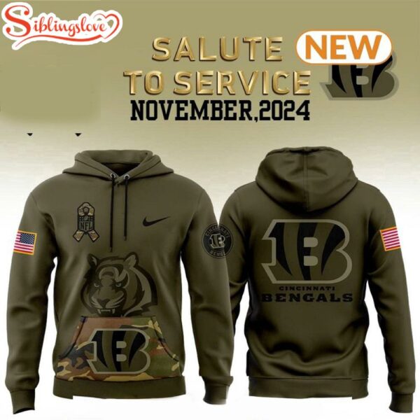 Cincinnati Bengals Camo Military Hoodie Shirt 3D Print