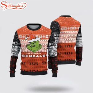 Cincinnati Bengals Christmas Grinch Ugly Christmas Sweater