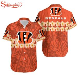 Cincinnati Bengals Flower and Logo Hawaiian Shirt For Fans