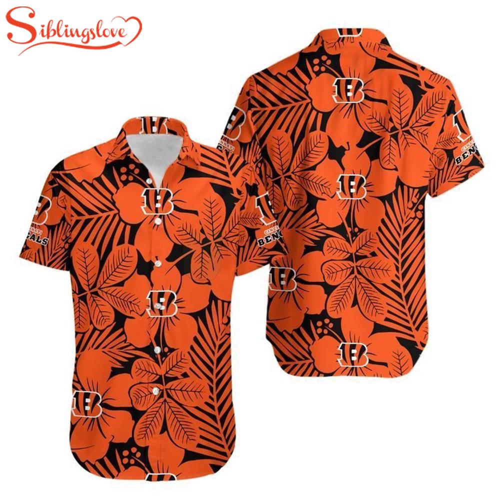 Cincinnati Bengals Flower Hawaiian Shirt For Fans 1 Cincinnati Bengals Flower Hawaiian Shirt For Fans