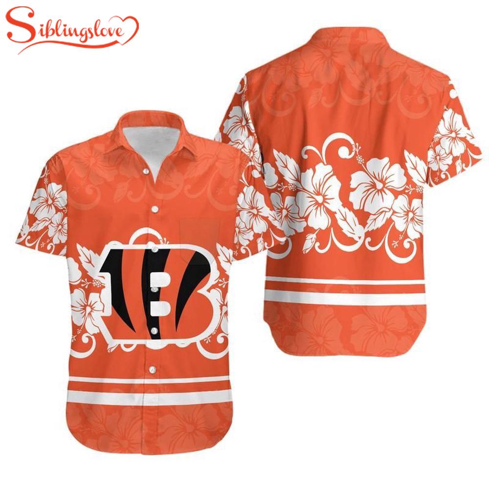 Cincinnati Bengals Hibiscus Flowers Hawaiian Shirt For Fans 1 Cincinnati Bengals Hibiscus Flowers Hawaiian Shirt For Fans