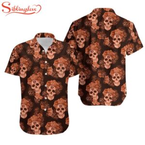 Cincinnati Bengals Mystery Skull And Flower Hawaiian Shirt For Fans