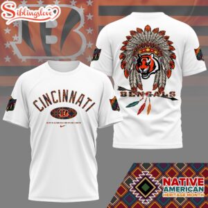 Cincinnati Bengals Native American Heritage Month 3D T-Shirt