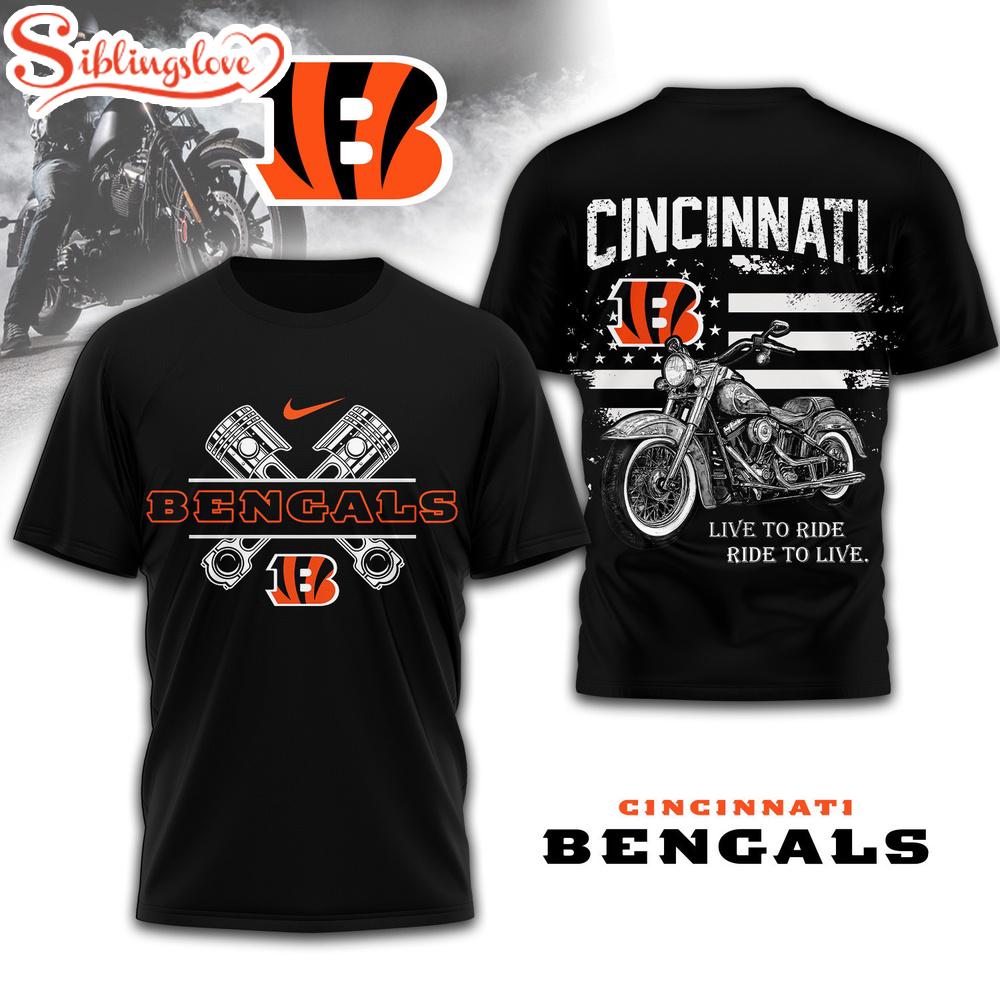 Cincinnati Bengals NFL Biker 3D T-Shirt 1 Cincinnati Bengals NFL Biker 3D T-Shirt