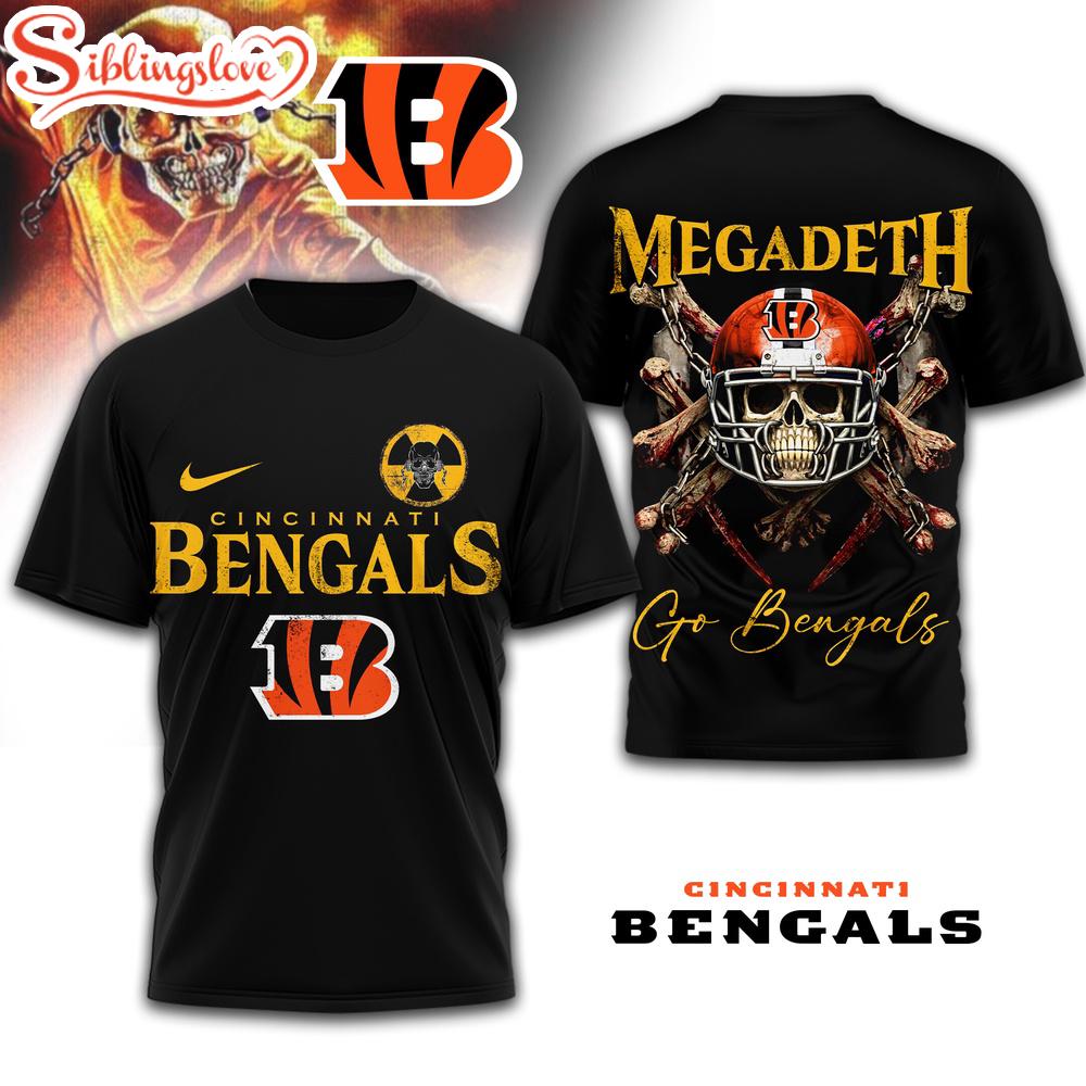 Cincinnati Bengals NFL Megadeth 3D T-Shirt 1 Cincinnati Bengals NFL Megadeth 3D T-Shirt