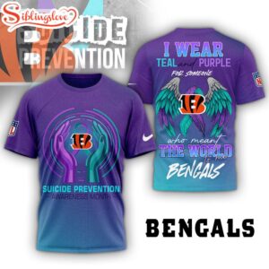 Cincinnati Bengals NFL National Suicide Prevention Month 3D T-Shirt