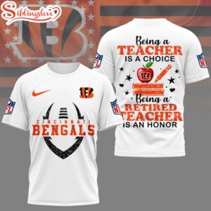 Cincinnati Bengals NFL Teacher Honor 3D T-Shirt