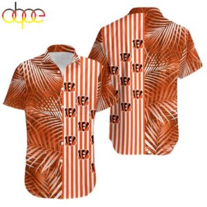 Cincinnati Bengals Palm Leaves And Stripes Hawaiian Shirt For Fans