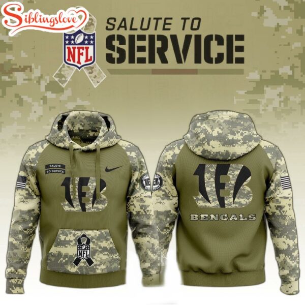 Cincinnati Bengals Salute to Service Hoodie 3D Shirt