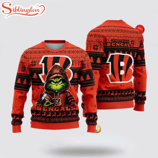 Cincinnati Bengals The Grinch Ugly Christmas Sweater