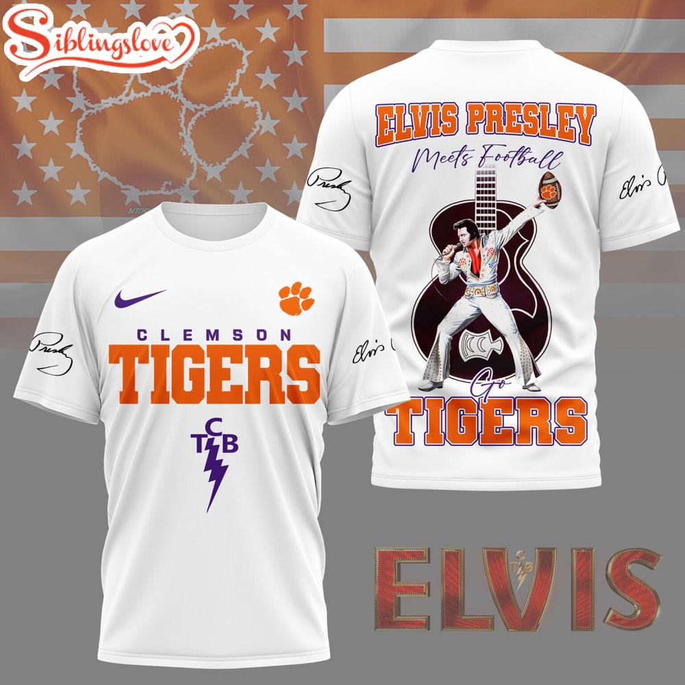Clemson Tigers NCAA Elvis Presley 3D Shirt Gifts For Fans Clemson Tigers NCAA Elvis Presley 3D Shirt Gifts For Fans