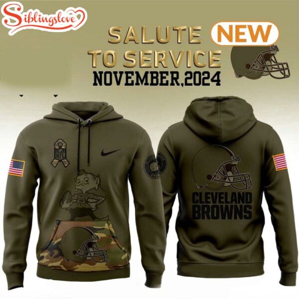 Cleveland Browns Camo Military Hoodie Shirt 3D Print