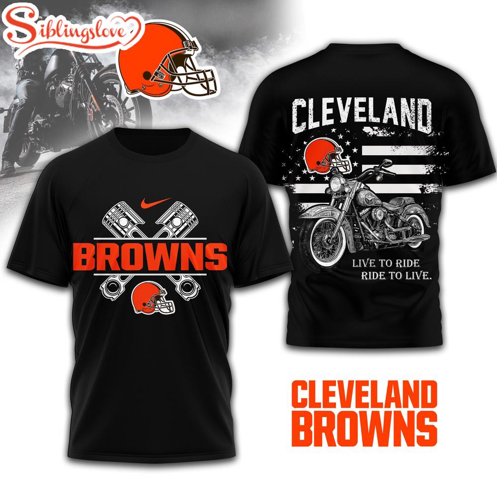 Cleveland Browns NFL Biker 3D T-Shirt 1 Cleveland Browns NFL Biker 3D T-Shirt