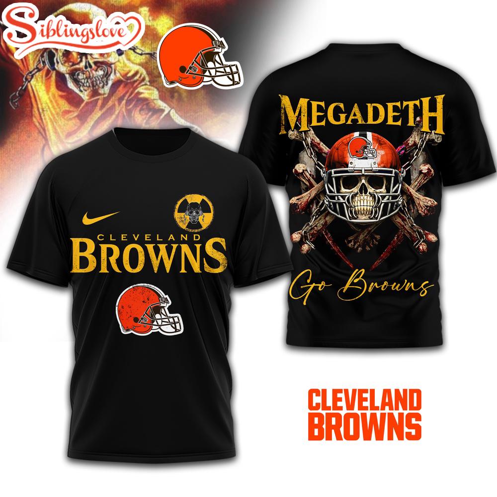 Cleveland Browns NFL Megadeth 3D T-Shirt 1 Cleveland Browns NFL Megadeth 3D T-Shirt