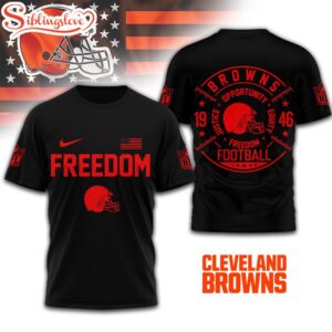 Cleveland Browns NFL Opportunity Equity Freedom Justice 3D T-Shirt