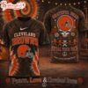 Cleveland Browns NFL Peace Love Greateful 3D T-Shirt