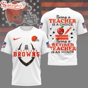 Cleveland Browns NFL Teacher Honor 3D T-Shirt