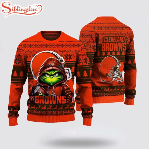 Cleveland Browns The Grinch Ugly Christmas Sweater