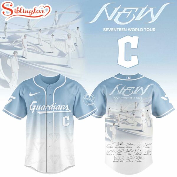 Cleveland Guardians MLB x Seventeen NEW World Tour Baseball Jersey Shirt