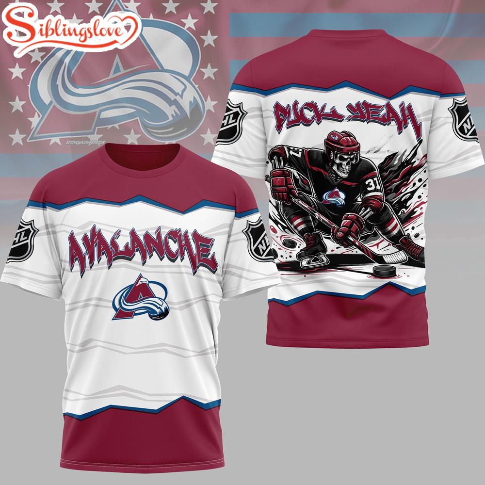Colorado Avalanche NHL Puck Yeah 3D T-Shirt 1 Colorado Avalanche NHL Puck Yeah 3D T-Shirt