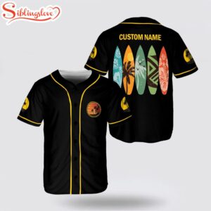 Custom Name Afternoon and Beach Style Baseball Jersey Shirt