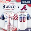 Custom Name And Number Atlanta Braves MLB x 4th Of July Day Baseball Jersey Shirt