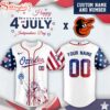 Custom Name And Number Baltimore Orioles MLB x 4th Of July Day Baseball Jersey Shirt
