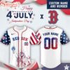 Custom Name And Number Boston Red Sox MLB x 4th Of July Day Baseball Jersey Shirt