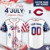 Custom Name And Number Cincinnati Reds MLB x 4th Of July Day Baseball Jersey Shirt