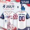 Custom Name And Number Los Angeles Dodgers MLB x 4th Of July Day Baseball Jersey Shirt