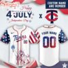 Custom Name And Number Minnesota Twins MLB x 4th Of July Day Baseball Jersey Shirt