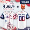 Custom Name And Number New York Mets MLB x 4th Of July Day Baseball Jersey Shirt