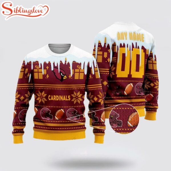 Custom Name And Number Nfl Arizona Cardinals Ugly Christmas Sweater