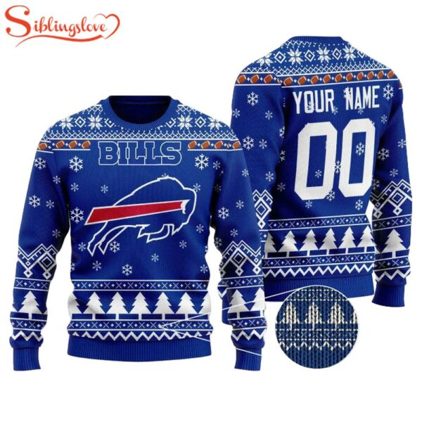 Custom Name And Number Nfl Buffalo Bills Ugly Christmas Sweater