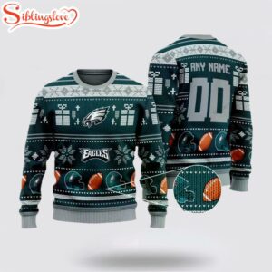 Custom Name And Number Nfl Philadelphia Eagles Ugly Christmas Sweater