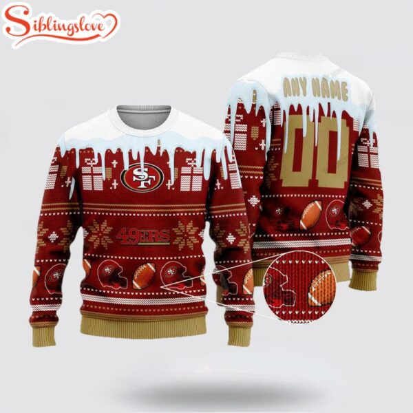 Custom Name And Number Nfl San Francisco 49Ers Ugly Christmas Sweater