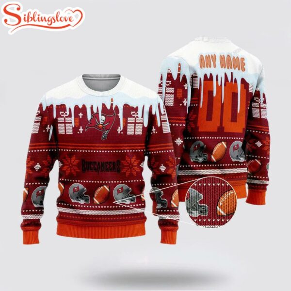 Custom Name And Number Nfl Tampa Bay Buccaneers Ugly Christmas Sweater